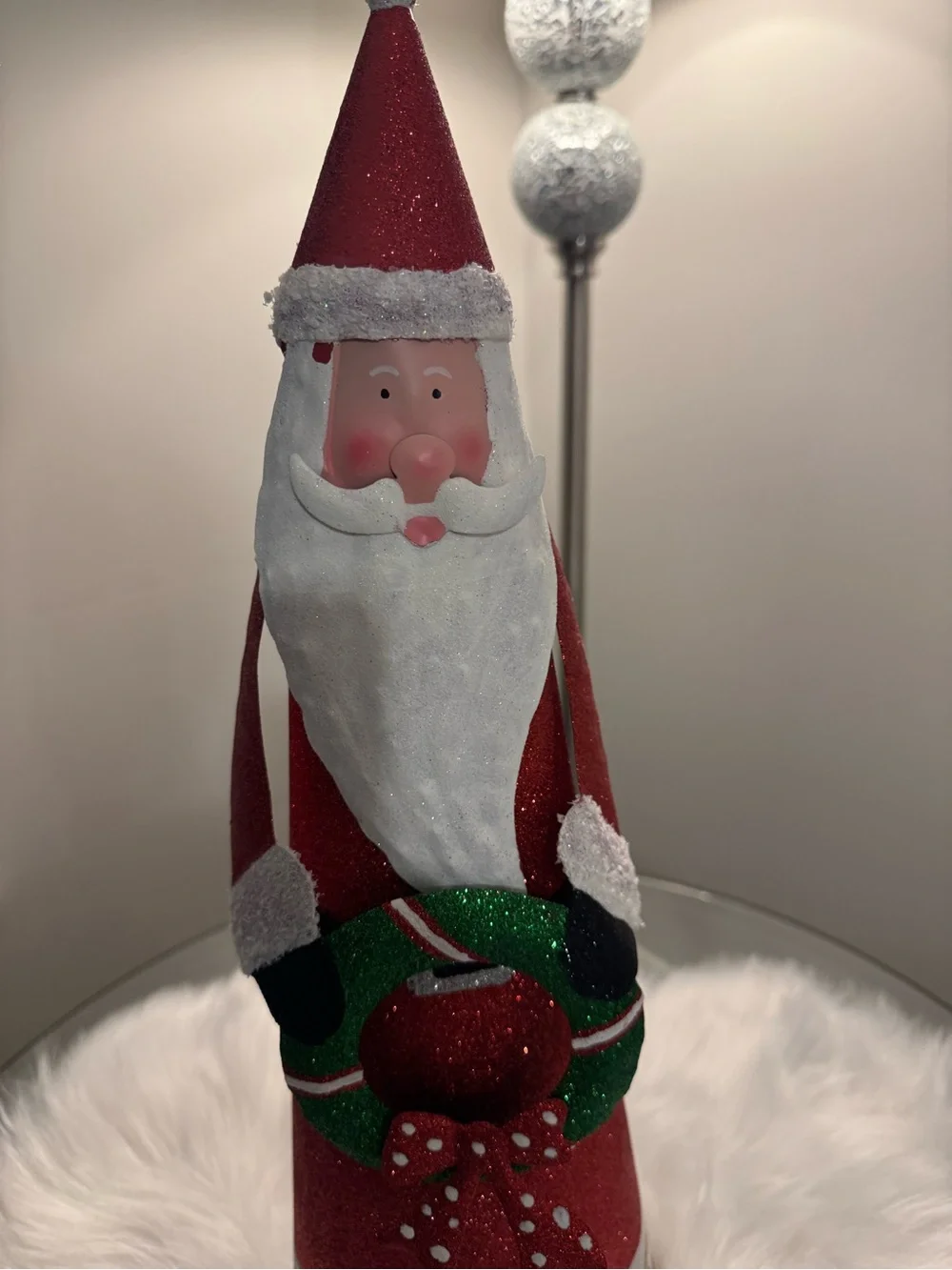 Festive Red Santa Cone Holiday Decoration - Unbranded